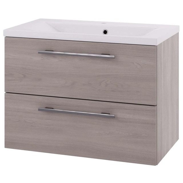 Linn Bad Ingrid Servantskap, 2 skuffer 80x45,3x57 cm, Senter, Lys Eik 