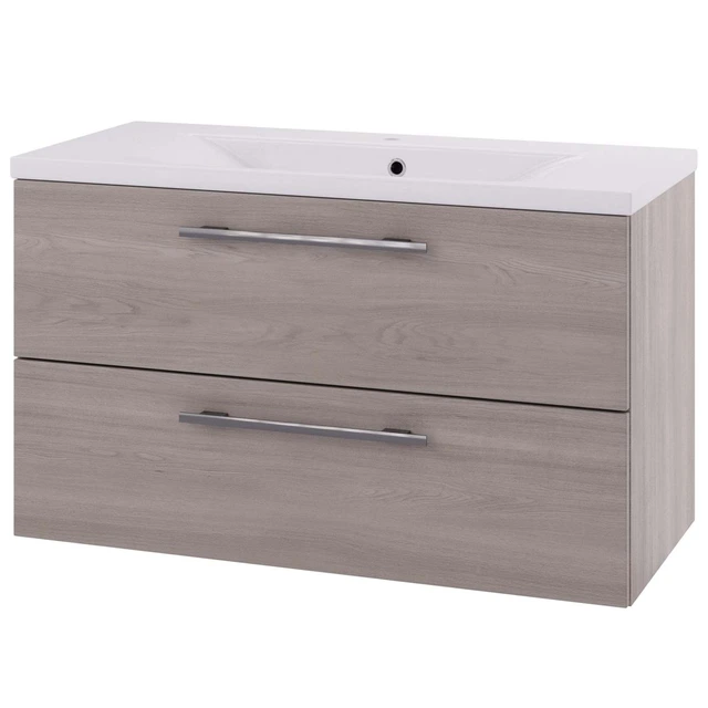 Linn Bad Ingrid Servantskap, 2 skuffer 100x45,3x57 cm, Senter, Lys Eik 