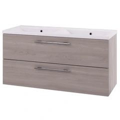 Linn Bad Ingrid Servantskap, 2 skuffer 120x45,3x57 cm, Dobbel, Lys Eik