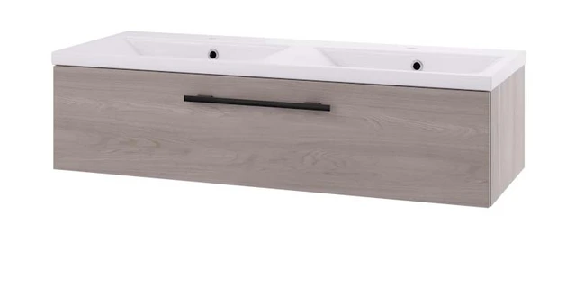 Linn Bad Ingrid Servantskap, 1 skuff 120x45,3x28,5 cm, Dobbel, Lys Eik 