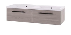 Linn Bad Ingrid Servantskap, 2 skuffer 120x45,3x28,5 cm, Dobbel, Lys Eik