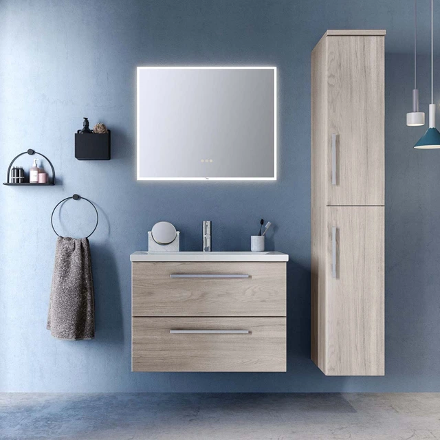 Linn Bad Ingrid Servantskap, 4 skuffer 160x45,3x57 cm, Dobbel, Lys Eik 