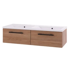 Linn Bad Ingrid Servantskap, 2 skuffer 120x45,3x28,5 cm, Dobbel, Eik