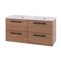 Linn Bad Ingrid Servantskap, 4 skuffer 120x45,3x57 cm, Dobbel, Eik