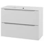Linn Bad Mari Smal Servantskap, 2 skuff 80x35x57 cm, Senter, Hvit Matt