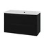 Linn Bad Mari Servantskap, 2 skuffer 100x45,6x57 cm, Senter, Sort Matt