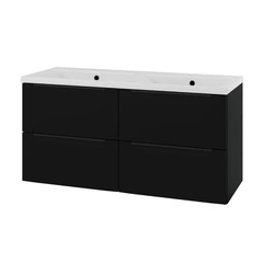 Linn Bad Mari Servantskap, Dobbel 121x46x57 cm, Sort Matt