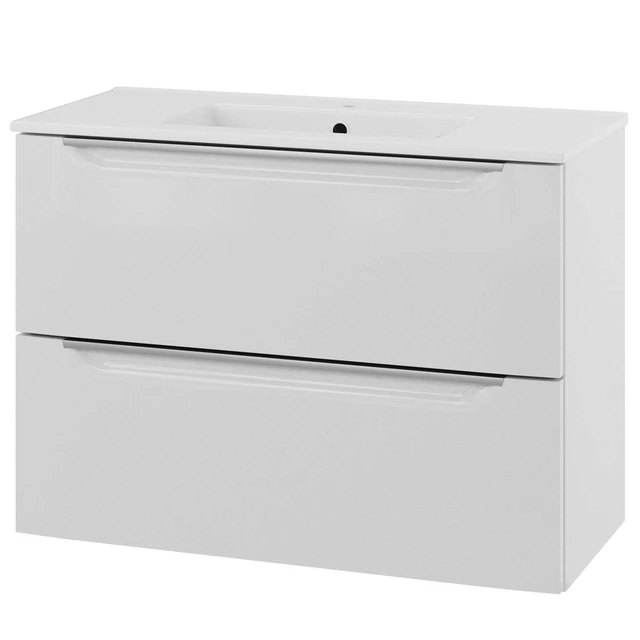 Linn Bad Mari Smal Servantskap, 2 skuff 60x35x57 cm, Senter, Eikefolie 