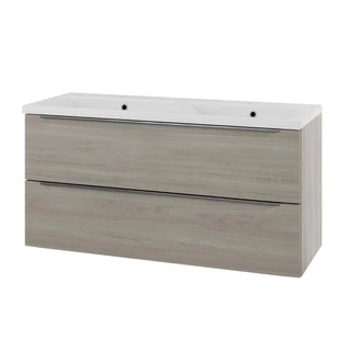 Linn Bad Mari Servantskap, 2 skuffer 120x45,6x57 cm, Senter, Lys Eik