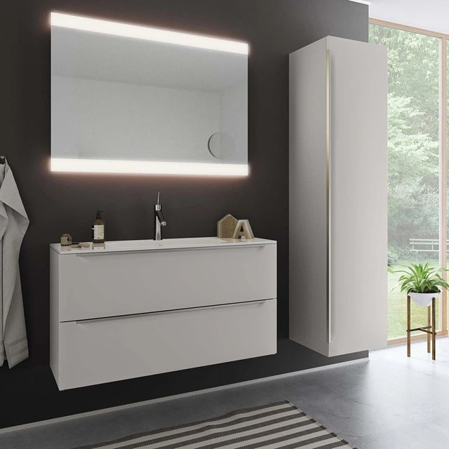 Linn Bad Mari Høyskap, Innredning C 40x45,6x174 cm, Vendbar, Lys Eik 
