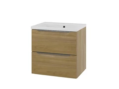 Linn Bad Mari Servantskap, 2 skuffer 60x45,6x57 cm, Senter, Eikefolie