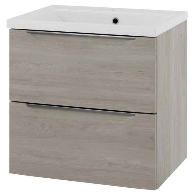 Linn Bad Mari Servantskap, 2 skuffer 60x45,6x57 cm, Senter, Eikefolie 