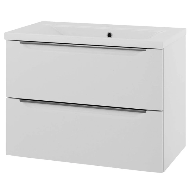 Linn Bad Mari Servantskap, 2 skuffer 80x45,6x57 cm, Senter, Sort Matt 