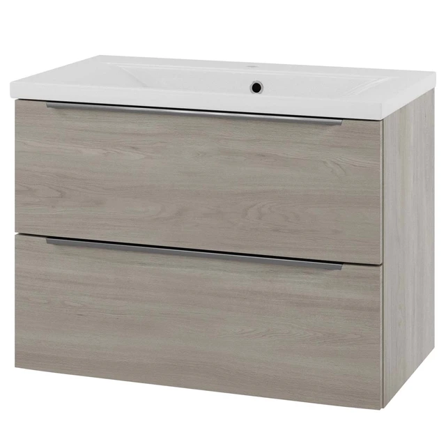Linn Bad Mari Servantskap, 2 skuffer 80x45,6x57 cm, Senter, Sort Matt 