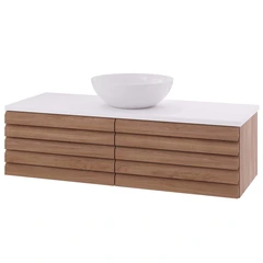 Linn Bad Selma Servantskap, 1 Skuff 120x45,7x33,4 cm, Senter, Eik