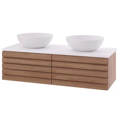 Linn Bad Selma Servantskap, 1 Skuff 120x45,7x33,4 cm, Dobbel, Eik