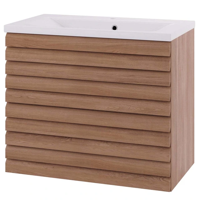 Linn Bad Selma Servantskap, 2 Skuffer 80x45,7x66,8 cm, Senter, Eik 