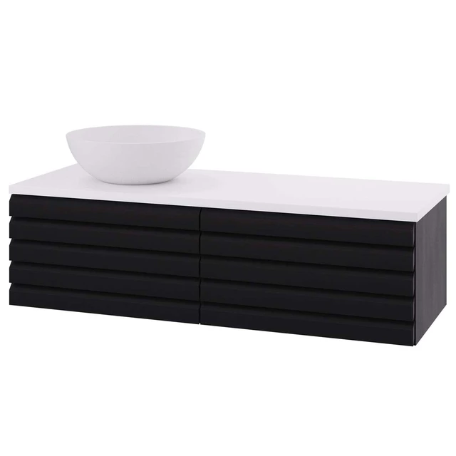 Linn Bad Selma Servantskap, 1 Skuff 120x45,7x33,4 cm, Venstre, Sort Eik 