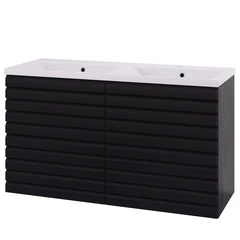 Linn Bad Selma Servantskap, 2 Skuffer 120x45,7x66,8 cm, Dobbel, Sort Eik