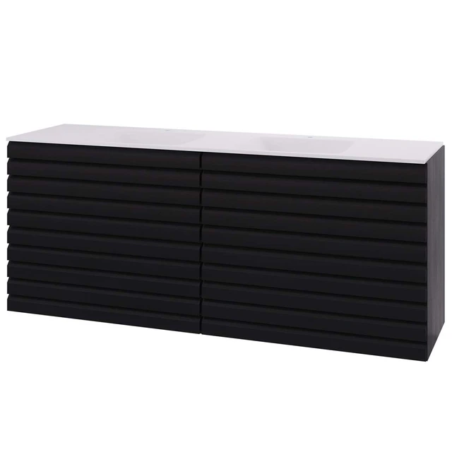 Linn Bad Selma Servantskap, 2 Skuffer 160x45,7x66,8 cm, Valgfri, Sort Eik 