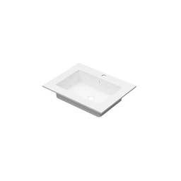 Linn Bad Corian Plate med EIR servant 60x46 cm, med overl&#248;p, senter, Hvit