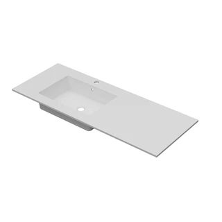 Linn Bad Corian Plate med EIR servant 120x46 cm, med overl&#248;p, venstre, Hvit