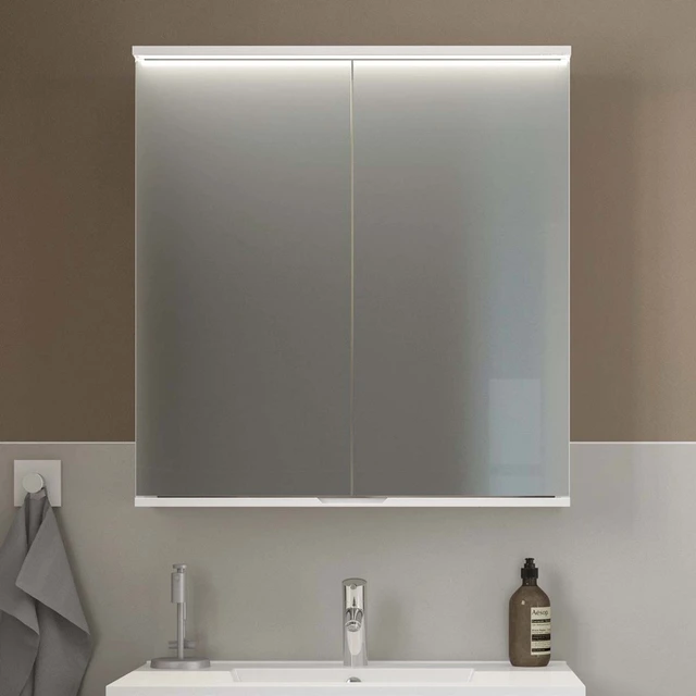 Linn Bad Hilde Speilskap med LED-Lys 120x84x18 cm, 3 dører, Hvit Matt 