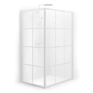 Macro Design Empire Dusjhjørne Swing 126x79 cm, m/sprosser, Hvit/Klart glass