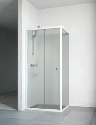 Macro Design Flow Front Dusjhjørne 70x175 cm, Hvit/Ice glass