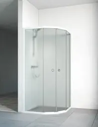 Macro Design Flow Semi Dusjhjørne 101x101 cm, Hvit/Ice glass