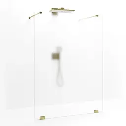 Macro Grace Dusjvegg Walk In Shower 120 cm, Gull/Frostet Glass