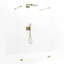 Macro Grace Dusjvegg Walk In Shower 120 cm, Gull/Klart Glass