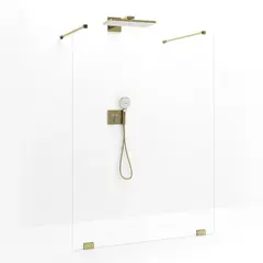 Macro Grace Dusjvegg Walk In Shower 140 cm, Gull/Klart Glass