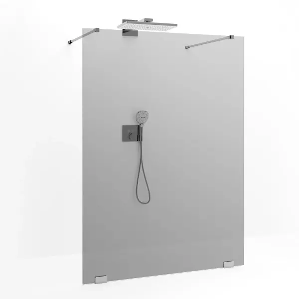 Macro Grace Dusjvegg Walk In Shower 120 cm, Krom/Tonet Glass 