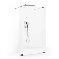 Macro Grace Dusjvegg Walk In Shower 140 cm, Krom/Klart Glass