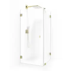 Macro Grace Dusjhjørne Swing 100x70 cm, Gull/Frostet Glass