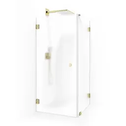 Macro Grace Dusjhjørne Swing 100x70 cm, Gull/Klart Glass