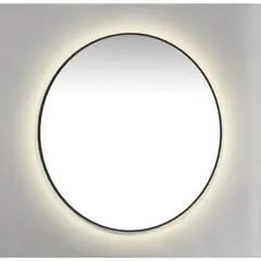 Macro Design Speil &#216;900 mm, med lys, Sort Ramme