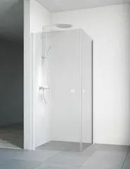 Macro Spirit Dusjhjørne Rett 100x100 cm, Hvit/Klart Glass