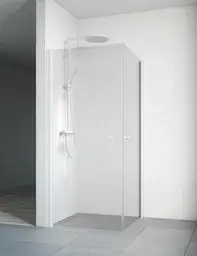 Macro Spirit Dusjhjørne Rett 100x100 cm, Hvit/Klart Glass