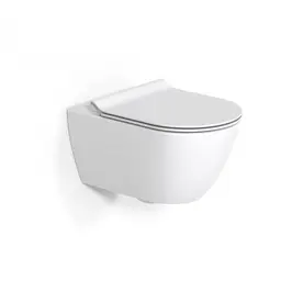 Macro Pura Vegghengt toalett 560x349 mm, Rimless, Hvit/Krom