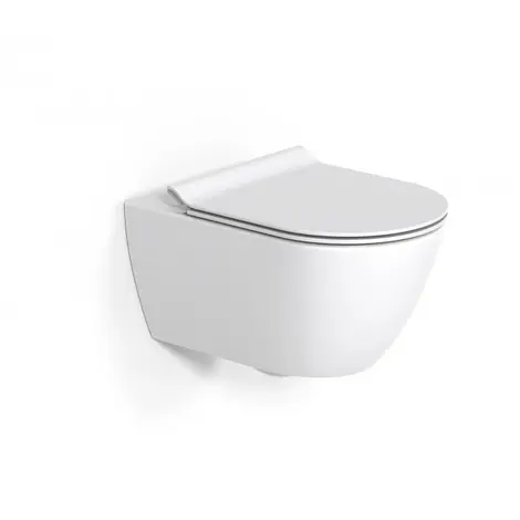 Macro Pura Vegghengt toalett 560x349 mm, Rimless, Hvit/Krom 