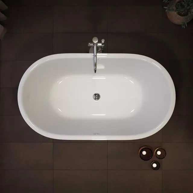 Nordhem Aspholmen Frittstående badekar 150x80 cm, Hvit Matt 