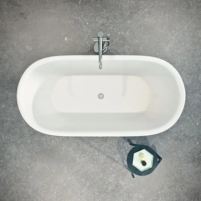 Nordhem Lilleby Frittstående badekar 155x75 cm, Dobbel, Hvit 