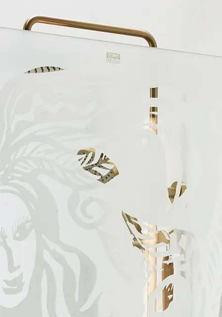 Noro Frost Concept Dusjvegg 115 cm, Sølv Matt/Frostet Glass 