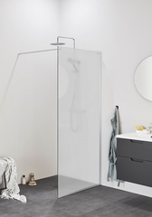 Noro Frost Concept Dusjvegg 115 cm, S&#248;lv Matt/Frostet Glass