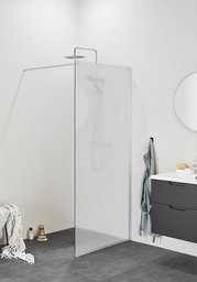 Noro Frost Concept Dusjvegg 115 cm, Sølv Matt/Frostet Glass