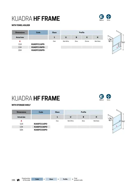 Novellini Kuadra HF Frittstående vegg 114 cm, Sort Matt/Klart Glass 