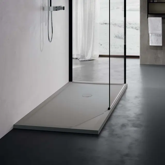 Novellini Olympic Plus Dusjkar 170x70 cm, Høyde 4,5 cm, Grå 