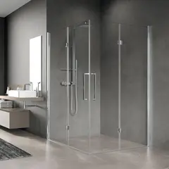 Novellini Young 2.0 2AS Folded&#248;r, Venst. 97-99 cm, Sort Matt/Klart Glass